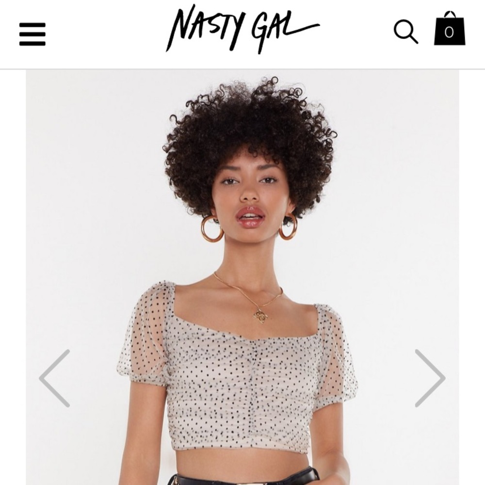 Meshed polka dot crop top